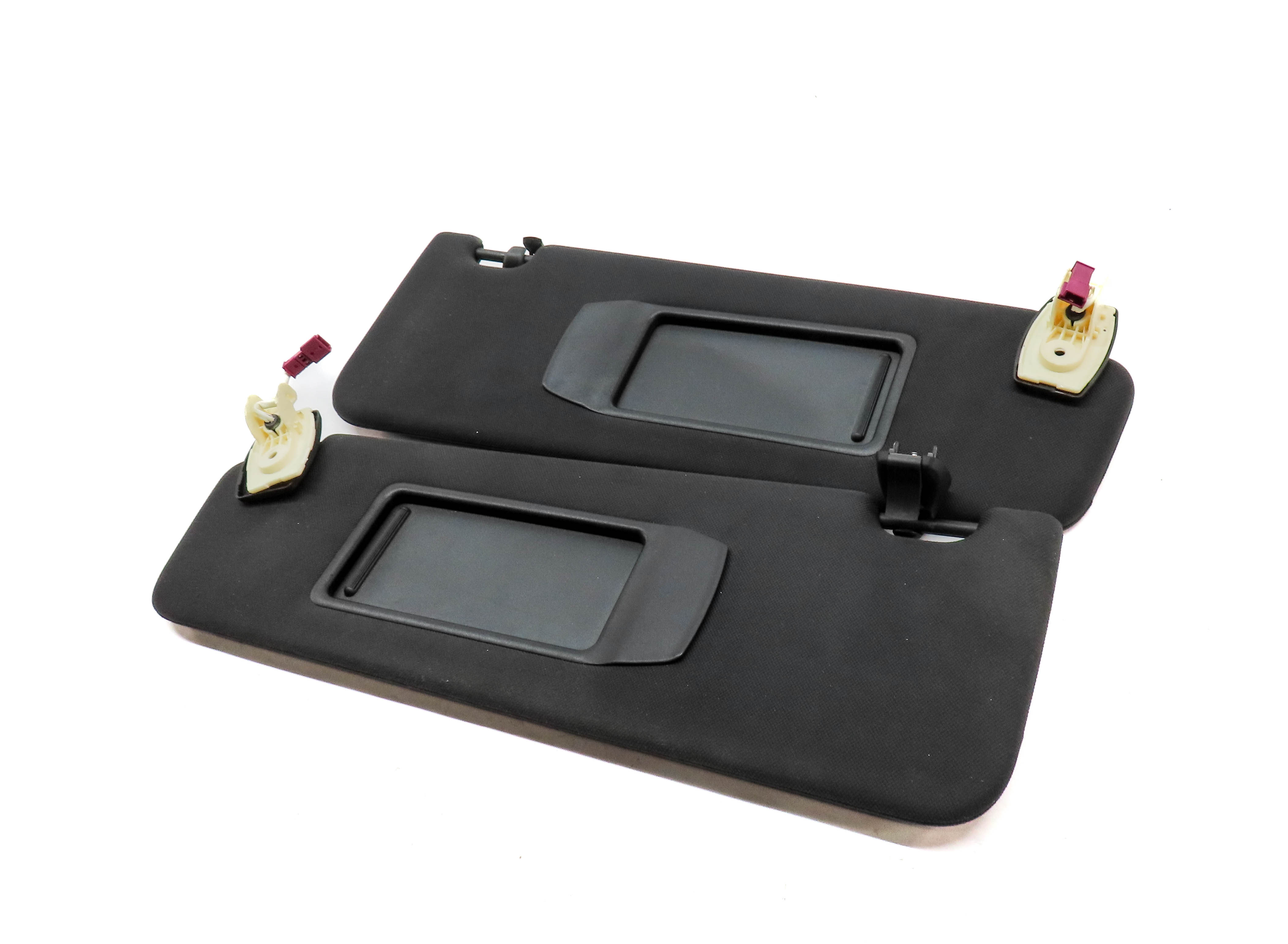 2009-2015 BMW 740i 750i 760i B7 (F01) FRONT LEFT & RIGHT SUN VISOR SET (Black) — exact item pictured